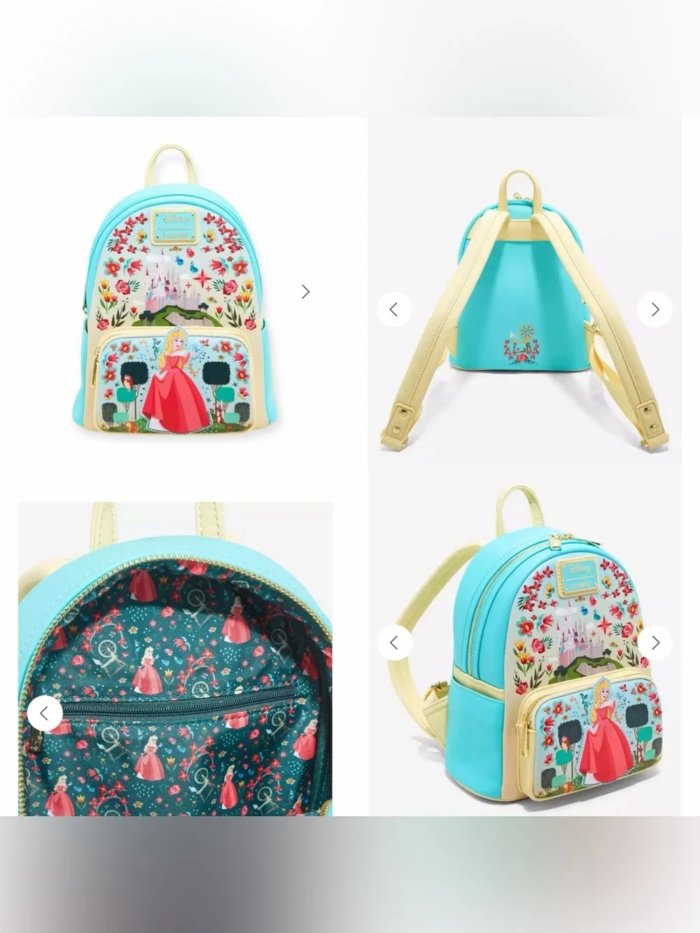 NWOT Loungefly Disney Sleeping Beauty Floral Aurora Backpack+wallet SET